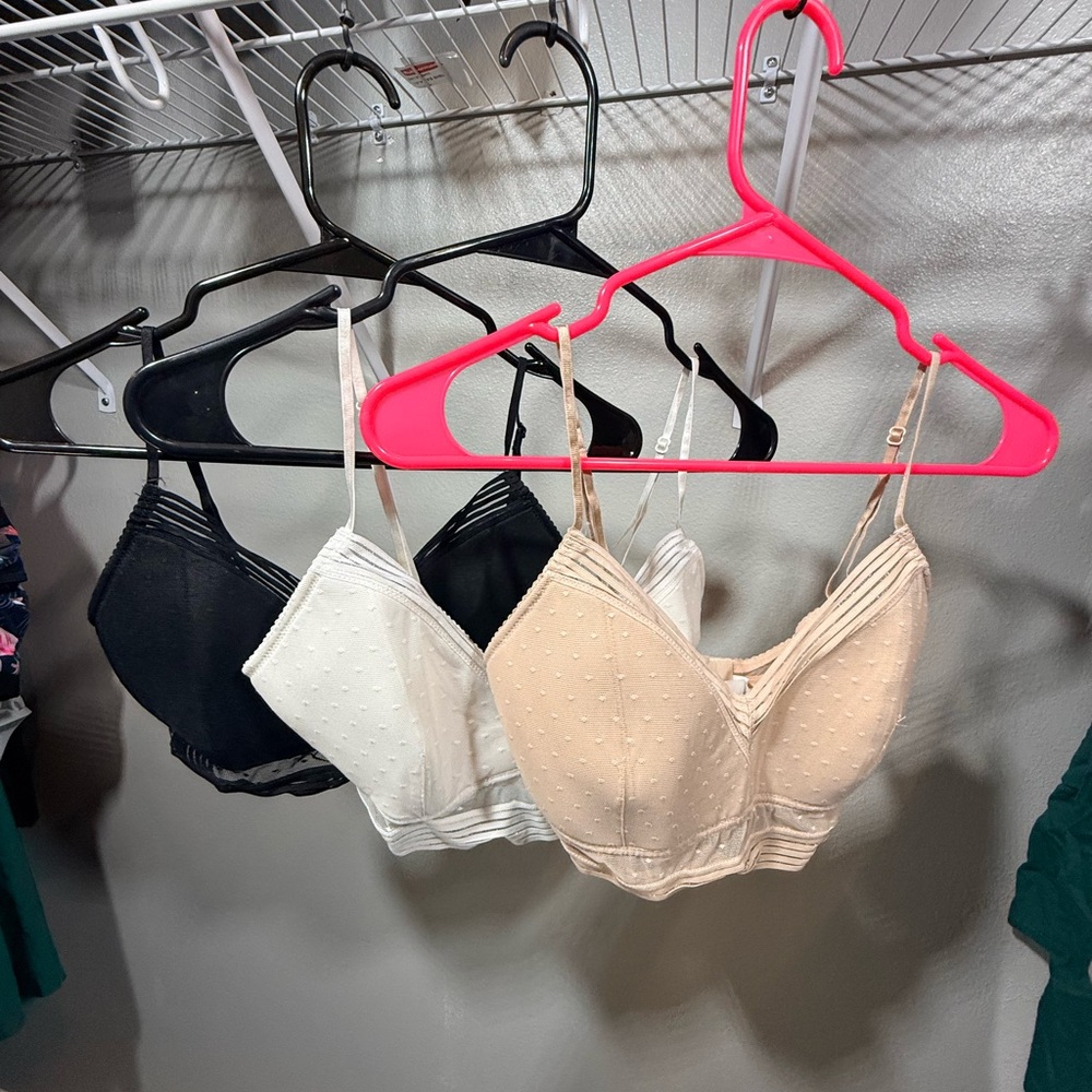 ⚡️ Bralette Bundle 3pc Black White Nude Lace XL Plus Size Set